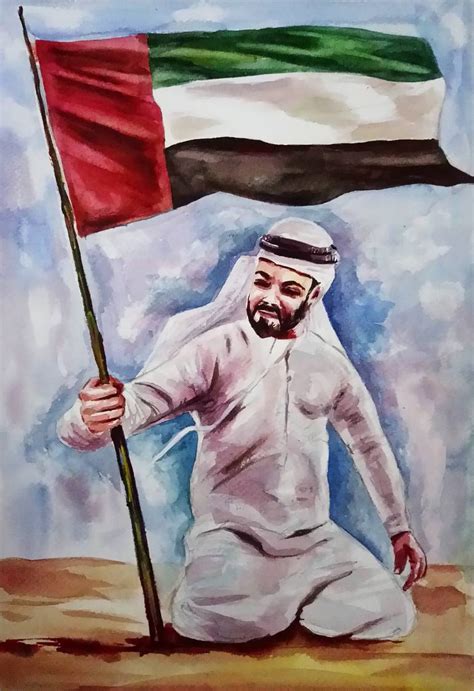 National Day - UAE Painting by Sunil Kumar | Saatchi Art