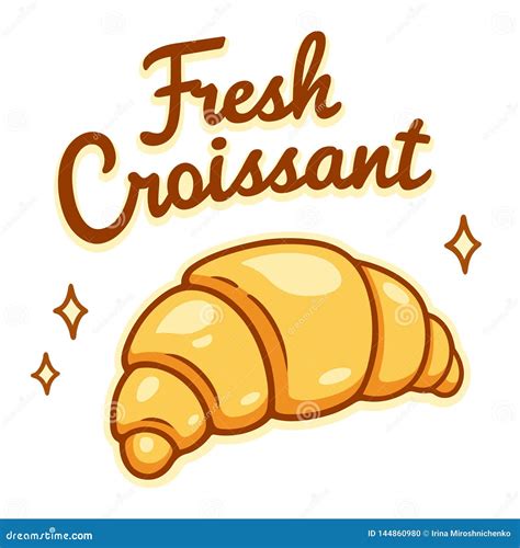 Fresh Croissant drawing stock vector. Illustration of icon - 144860980