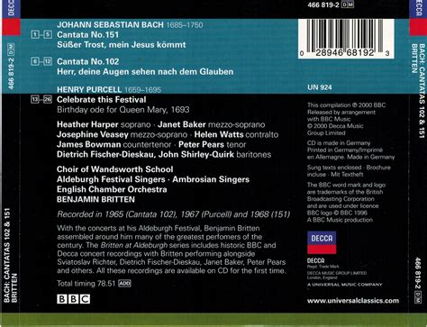 Benjamin Britten & English Chamber Orchestra - Bach Cantatas & Other Vocal Works