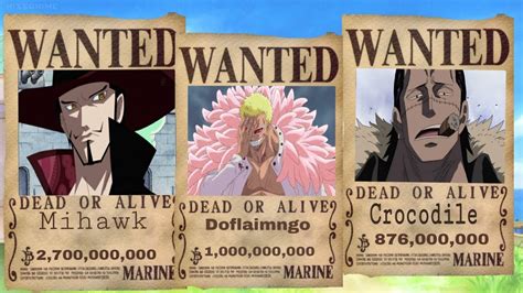 One piece: Shichibukai (Warlord) bounties. Chapter 905+(Prediction ...