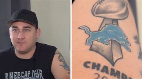 Detroit Lions fan gets Super Bowl champions tattoo before NFC ...