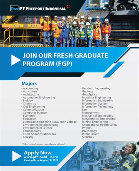 Job Vacancy PT. Freeport Indonesia – DPKA UB