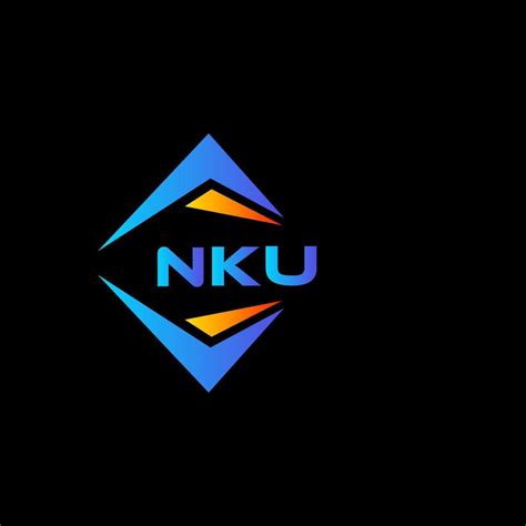 NKU abstract technology logo design on Black background. NKU creative initials letter logo ...