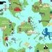 Large World Map Fabric Panel We Share One World Windham - Etsy