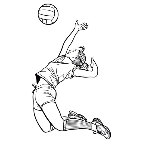 Volleyball player female spiking stroke - Transparent PNG & SVG vector file