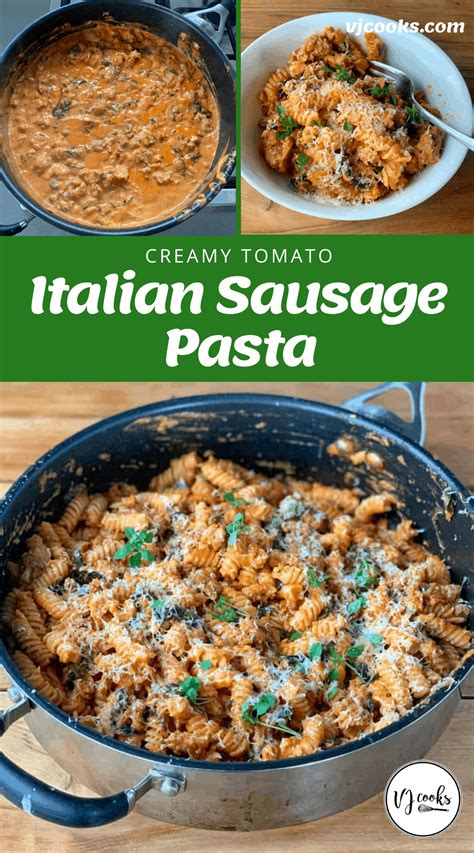 Creamy tomato Italian sausage pasta - VJ Cooks | Recipe in 2021 | Sausage pasta, Best pasta ...