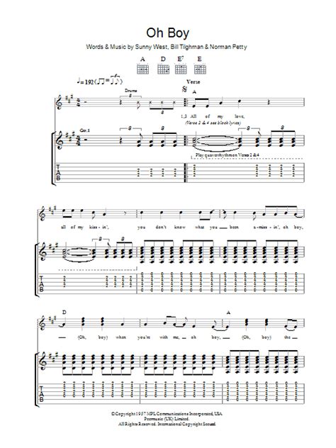 Oh Boy by Buddy Holly - Guitar Tab - Guitar Instructor