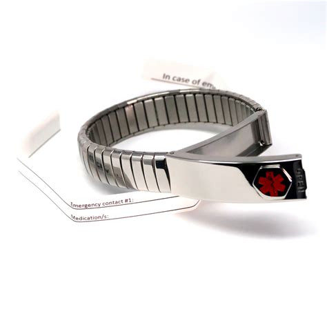 Alzheimer's Expanding Medical Alert Bracelet Silver