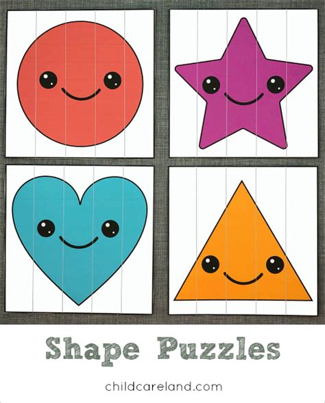 Shape puzzles for shape identification and fine motor skills. | Shapes ...