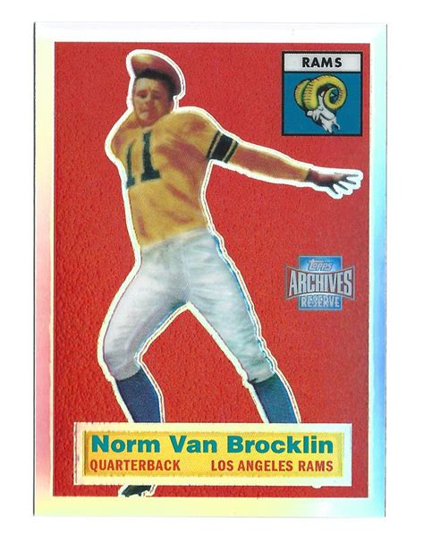 2001 Topps Archives Reserve #58 Norm Van Brocklin 56 Rookie Reprint ...