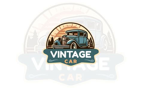 Vintage car logo design presentation - TemplateMonster