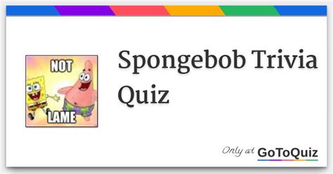 Spongebob Trivia Quiz