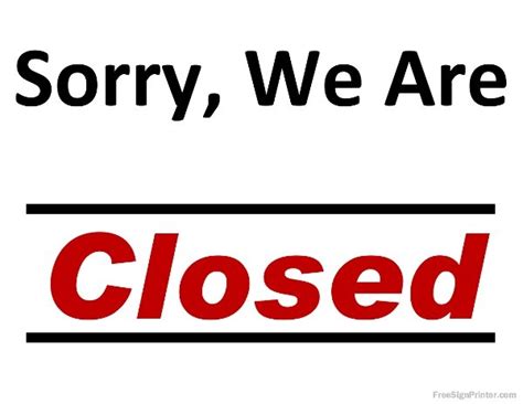 Free Printable Holiday Closed Signs | Free download on ClipArtMag