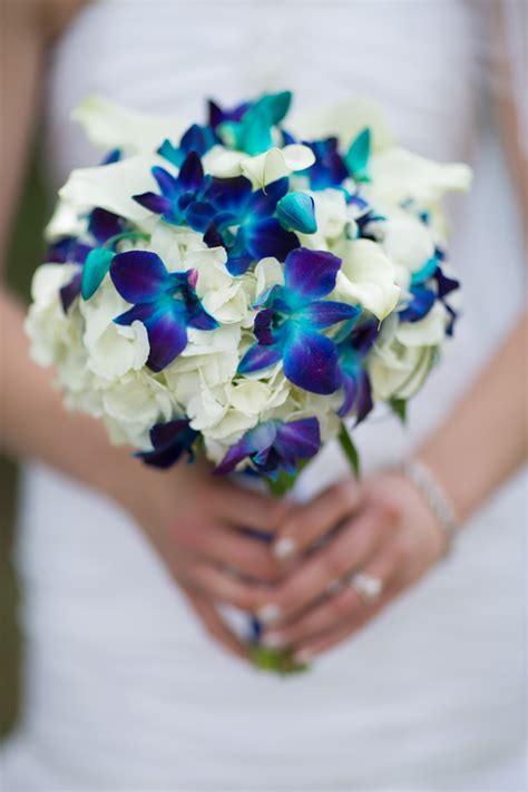 Bride in Bloom: Blue orchid bouquet