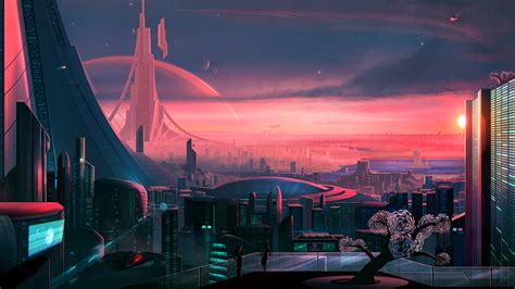 Paisaje de ciudad futurista Artwork Fondo de pantalla 4k HD ID:4678