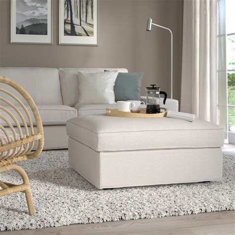 KIVIK ottoman with storage, Tresund light beige - IKEA