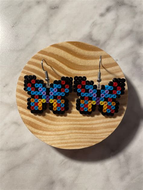 Perler Bead Butterfly Earrings | Etsy