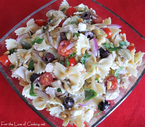 Mediterranean Chicken Pasta Salad | For the Love of Cooking