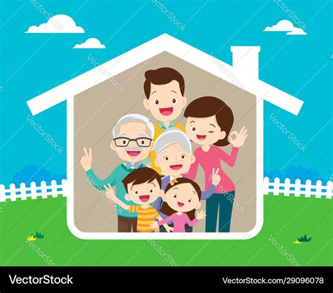 Concept home happy family Royalty Free Vector Image