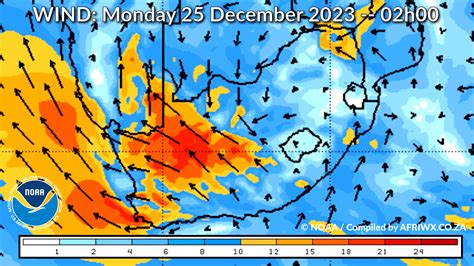 Southern Africa Weather Forecast Maps Monday 25 December 2023 - AfriWX