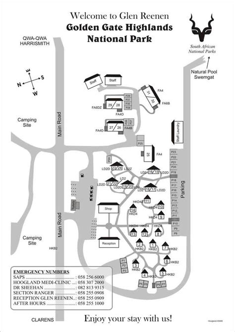 Clarens, Map, Caledon