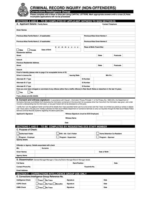 Criminal Record Inquiry 2020-2022 - Fill and Sign Printable Template Online | US Legal Forms