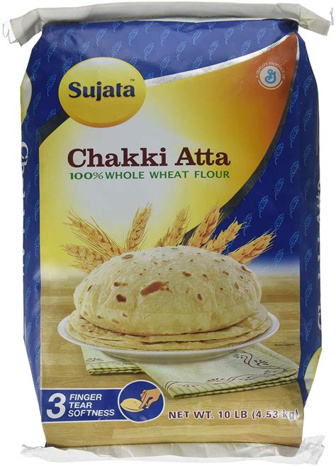 Buy Sujata Chakki Atta, Whole Wheat Flour, 10-Pound Bag Online at ...