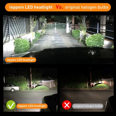 H4/9003 LED Headlight Bulbs leppein S Series Dual High/Low Beam 24xCREE Chips 6500K 6000LM Cool ...