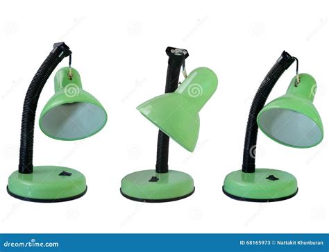Set of Old Broken Green Table Lamp in Isolated Stock Image - Image of bulb, shopworn: 68165973