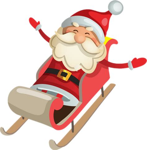 Père Noël png, luge - Papá Noel - Santa png, Christmas