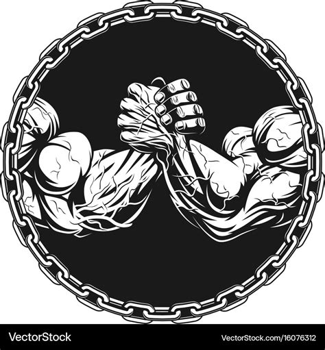 Symbol of the competition on armwrestling Vector Image