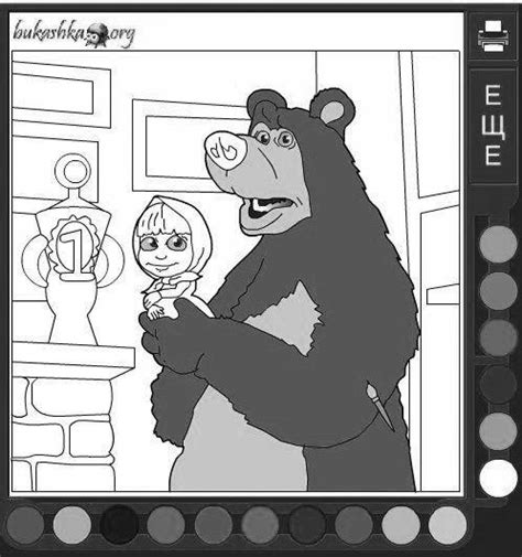 Coloring Pages Masha and the bear games (38 pcs) - download or print for free #6479