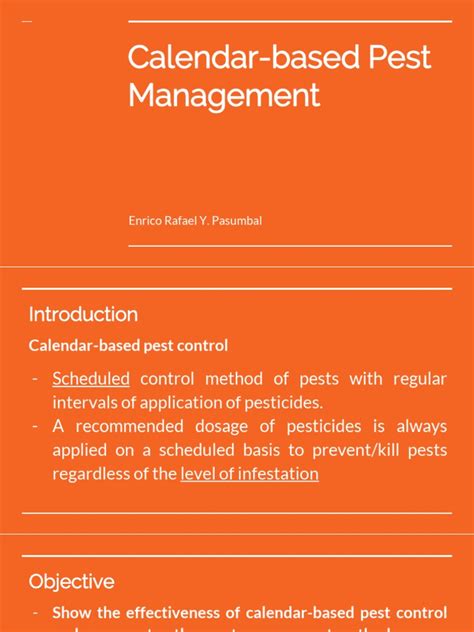 Calendar-Based Pest Management | PDF | Pesticide | Pest Control