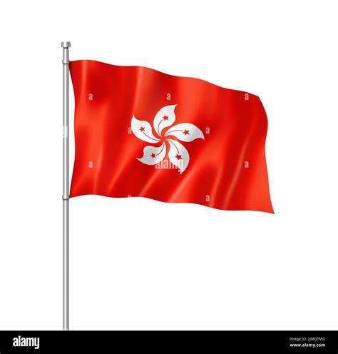 Hong Kong flag isolated on white Stock Photo - Alamy