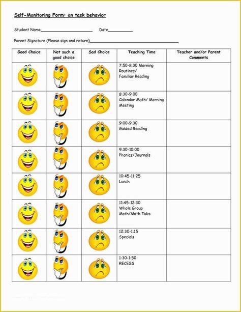 Free Behavior Chart Template Of Free Printable Behavior Charts for ...