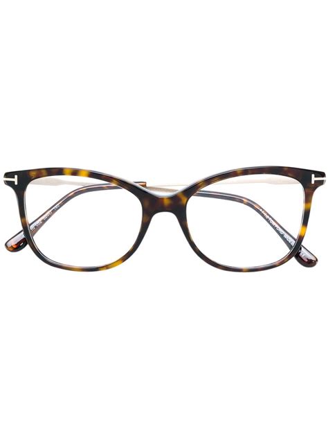 Tom Ford Eyewear cat eye frame glasses - Brown