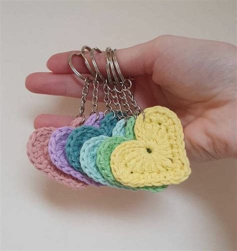 Crochet Heart Keychain Pattern, Crochet Keychain Pattern for Wedding or ...