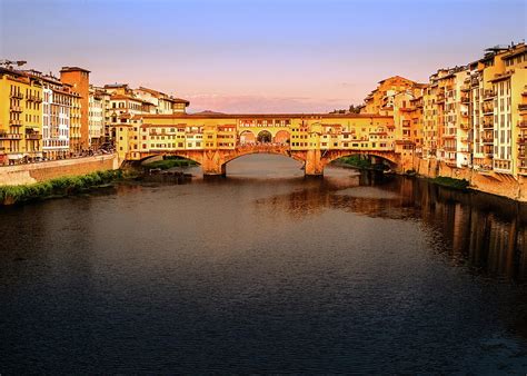 Ponte Vecchio at Sunset Photograph by Wesley Blankenship - Fine Art America