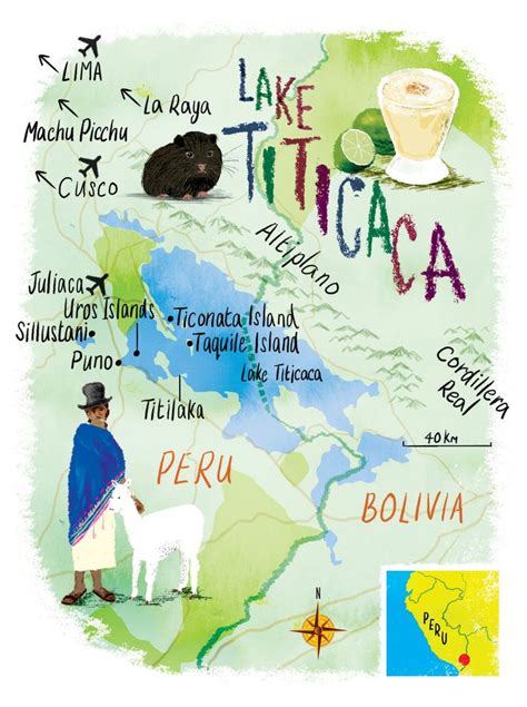 Lake Titicaca map by Scott Jessop | World map travel, Lake titicaca ...