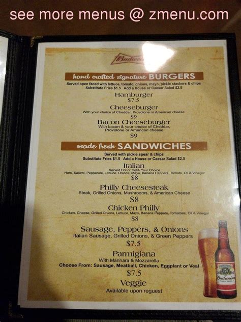 Menu at Rebecca's Pepperoni Grill pub & bar, Bardstown