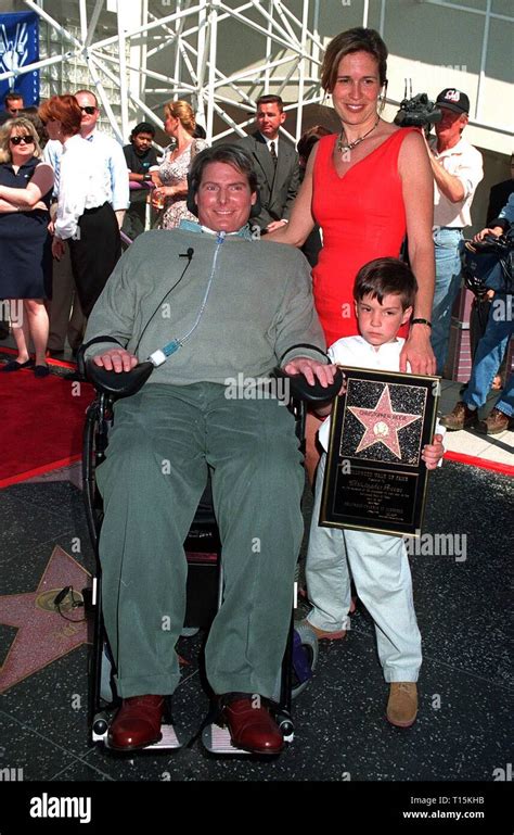 LOS ANGELES, CA. April 15, 1997: Actor Christopher Reeve & wife Dana Reeve & son William Reeve ...