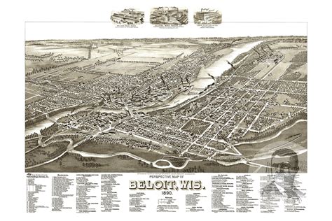 Beloit Map 1890 Old Map of Beloit Wisconsin Art Vintage - Etsy | Birds ...