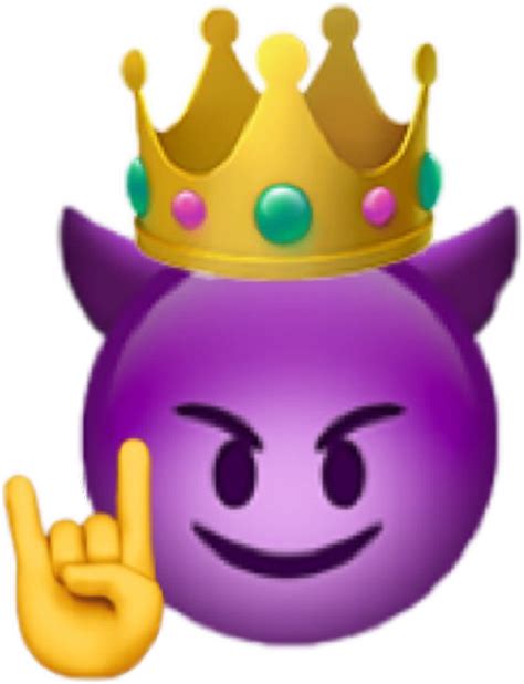 Download Purple Devil Emoji Png - Devil Emoji With Crown PNG Image with No Background - PNGkey.com