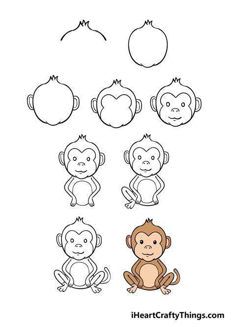 Monkey Drawing - How To Draw A Monkey Step By Step