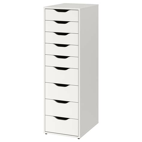 ALEX drawer unit with 9 drawers, white, 36x116 cm | IKEA Indonesia