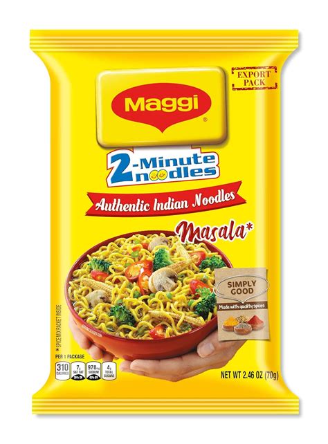 Buy Maggi Masala 2-Minute Noodles India Snack - Largest Pack 2.46 Ounce ...