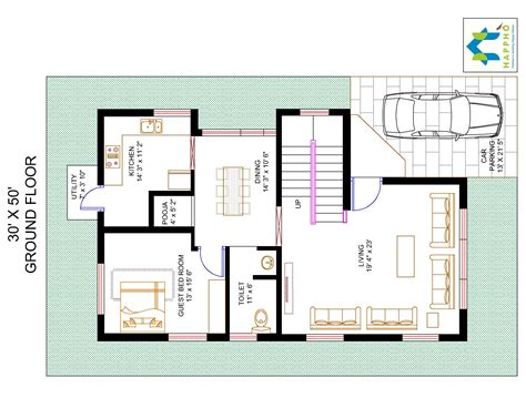 Duplex Ground Floor Plan - floorplans.click