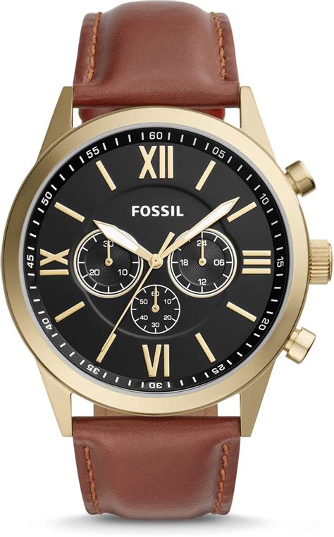 Amazon.com: Fossil Flynn Chronograph Brown Leather Watch BQ2261: Watches