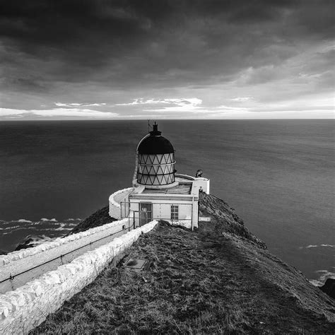 St Abbs lighthouse on the Berwickshire coast in the Scottish Borders. The nearby fishing village ...