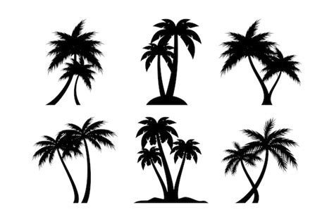 Premium Vector | Coconut tree silhouette icon palm tree silhouette ...